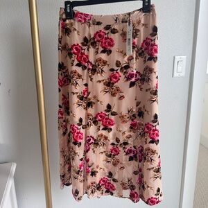 Alice + Olivia Athena Velvet Floral Midi Skirt